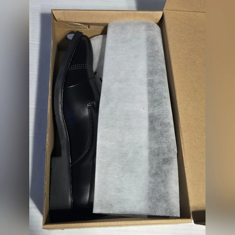 Men's Black Oxford Derby Dress Shoes Lace Up Business Casual Formal Size 8.5